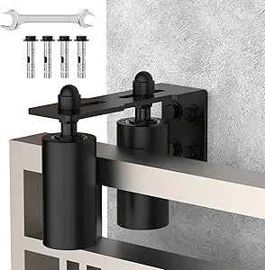 Sliding Gate Guide Rollers & Hardware Kit  Heavy Duty 4" Adjustable Nylon Wheels, Rust-Proof L-Bracket for Sliding Gates, Wood, or Garage Doors (Black-1pc, 4in)
