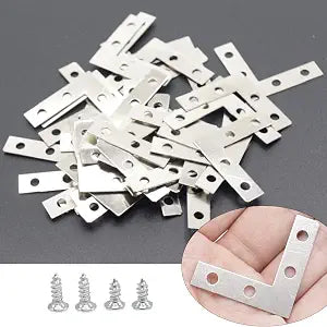 40-Pack L Corner Brackets Gold 1.5inch Iron Decorative Brace Silver