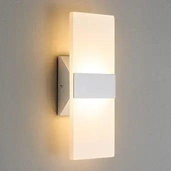 Modern LED Wall Sconce, Dimmable Indoor Wall Light, 5CCT 2700K-5000K Adjustable, Hardwired Acrylic Wall Lights for Living Room Bedroom Bathroom Hallway, 12 Inch, Brushed Nickel, Damp Rated, ETL