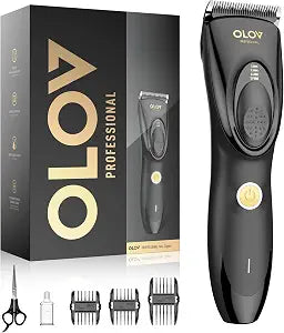 Hair Clippers for Men, Cordless Hair Clipper Kit, Adjustable 4 Length Setting, 2-Speed Settings, Replaceable Ceramic Blade Heads, Rechargeable Hair Clippers for Family (Black)