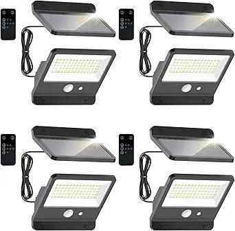 Philips Solar Security Light Outdoor LED 6500K, Solar-Powered Flood Light w/PIR Motion Sensor, Remote Control w/16ft Cable, IP65 Waterproof, 3 Modes (4)