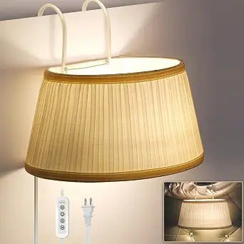 NITOWOLF Bed Reading Light, Headboard Light Reading Lights for Books in Bed with Adjustable Hook, Eye Caring Soft Fabric Shade Bedtime Reading Lamp Plug in, LED Bulb Included (Beige)