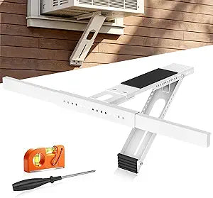 No Drilling Window AC Bracket,HVAC Brackets Fits Single & Double-Hung Windows,Holds Up to 165lbs,Heavy Duty Single Arm Window Air Conditioner Bracket for 5000-12000 BTU Units