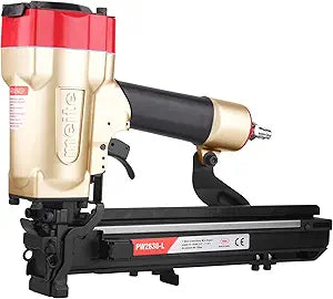 meite 16 Gauge 1-Inch Wide Crown Stapler, Pneumatic Heavy Duty Staple Gun for Roofing & Lathing, Tool-Free Jam Release & Visible Mag, Accepts 5/8"- 1-1/2" P-Type Staples PW2638-L