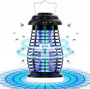 Cordless Bug Zapper Outdoor, 4200V Electric Mosquito Zapper, Fly Trap, Rechargeable Portable Fly Zapper, Waterproof Mosquito Trap Insect Killer Indoor Outdoor for Camping, Garden, Backyard, Home
