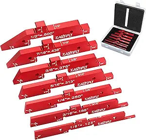 Router Table Setup Bars, 7pcs Aluminum Precision Setup Blocks Height Gauge Set for Router Table Saw Accessories and Angle Woodworking Set Up(Each Block has Different Thickness)