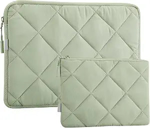 LANDICI Puffy Laptop Sleeve Case for 15 to 15.6 Inch Laptops, Mint Green