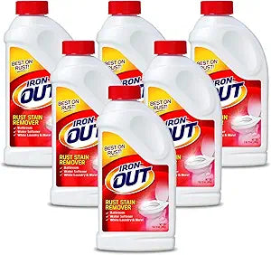 Iron OUT Powder Rust Stain Remover, Remove and Prevent Rust Stains in Bathrooms, Kitchens, Appliances, Laundry, and Outdoors, 1 Pound 12 Ounce, Pack of 6