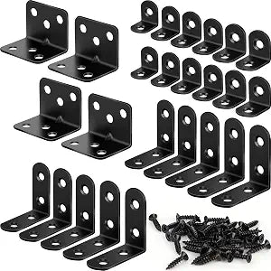 26 Pack L Bracket Corner Brace Kit, 3 Sizes Stainless Steel Corner Bracket