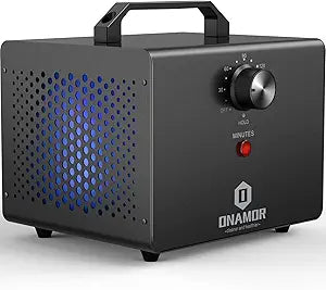 ONAMOR Ozone Generator 77000mg, Ozone Machine Ionizer O3 Deodorizer for Home, Basement, Smoke, and Pet Room (Eliminating Odors Area up to 4000 Square Feet, All Metallic Black)