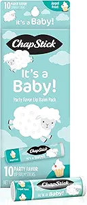 Chapstick Party Favor Lip Balm Gift Pack It's a Baby 10 sticks 0.15 oz each, Cream White