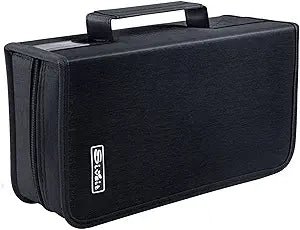 Siveit DVD Case Holder, CD/DVD Case Wallet Binder Holder 160 Capacity CD DVD Cases Organizer Portable CD Binder Wallet for Home Travel (Black binder, Black)