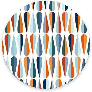 Round Mouse Pad, Mid-Century Modern Style Pattern Customized Premium-Textured Mouse Mat, Washable Mousepads with Non-Slip Rubber Base Small Mousepad, 7.97.90.12 inches