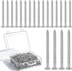 Sosation 1800 Count Stainless Steel Siding Nails 1-1/2-in x 0.083-in 316 Stainless Steel Roofing Nails Durable Ring-shank and Diamond Point Round Head for Wall, Siding, Hardware, Cedar Wood, Decking