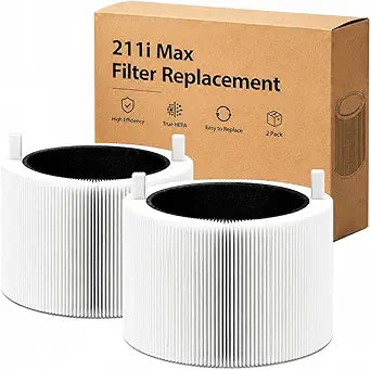2 Pack 211i Max Replacement Filter Compatible with Blueair Blue Pure 211i Max Air Purifier. Blue Pure F2MAX, 3-in-1 H13 Ture HEPA and High-Efficiency Activated Carbon Filters, Replacement Part #F2MAX