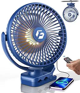 Korbot 8-inch Clip on Fan -20000mAh Portable Fan Battery Rechargeable with 3 Speeds and Strong Airflow, USB Fan Small Desk Fan Personal Quiet Fan for Office Stroller Bedroom and Camping.