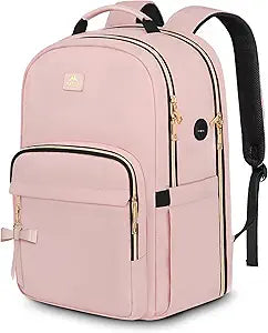 MATEIN Pink Laptop Backpack, 17 Inch TSA College School Backpack for Women