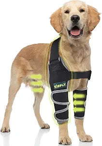 Dog Elbow Brace Pads for Dogs, Supports Elbow and Shoulder Joints, Helps Reduce Calluses, Pressure Sores & Hygroma, Reflective Design, Both Legs, Size L