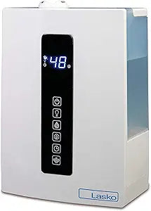 Lasko UH300 Warm and Cool Mist Humidifier with Humidistat and Timer, Quiet, Soothing Ultrasonic Dual Mist Humidifiers for Baby Nursery, Bedroom, Kids, Large Room and Home, 4.9L Tank, No Filter