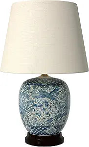 Red Lantern 20" Classic Blue & White Porcelain Jar Lamp