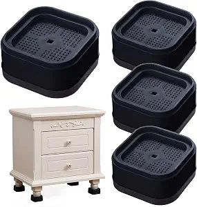 4 Pack Heavy Duty Adjustable Furniture Risers, Stackable Bed Risers Black