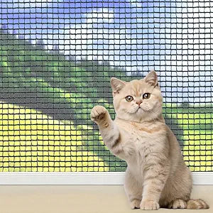 10x20 ft Cat Netting Balcony, No Steel Wire, Anti-Fall Safety Net for Cats  Pet Balcony Screen, Catio Netting, Cat Fence Barrier for Apartment Balconies, Windows, Stair, Decks, Patios