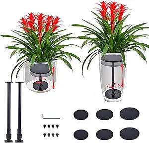 Wooden Planter Insert 2 Sets, 17-30" Adjustable Pot Riser for Inside Pots, Heavy Duty Pot Filler for Large Tall Planters, Fits 6/8/10 Inch Base for Square/Round/Tapered Pots Indoor Outdoor