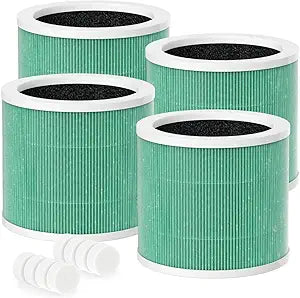 HY1800 Air Purifier Replacement Filter, Compatible with Loytio/AYAFATO/Honeyuan/IOIOW/CHIVALZ/MORENTO HY1800 Purifier, 3-in-1 Filtration, High-Efficiency Activated Carbon, Premium Filter (4 Pack)
