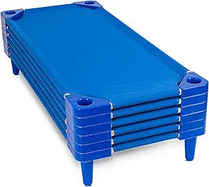 Houseables Kids Cot, Cots for Kids, Toddler, Sleeping, Daycare Beds, Stackable, 6 Pack, 52x23, Preschool Furniture, Toddler Bed, for Child Nap, Children, Childcare, Day Care, 145LB, Ready to Assemble
