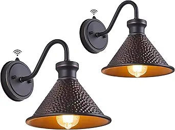 Tarentlight 2 Pack Dusk to Dawn Outdoor Wall Light Fixtures Photocell Sensor, Exterior Sconce Light with Cast Hammered Aluminum Shade, Outside Wall Mount Lamp for House Patio Garage Entryway Doorway