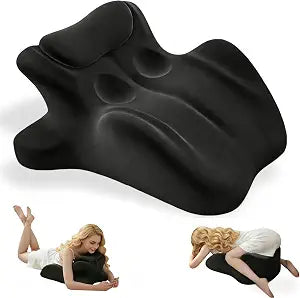 Comenzar Memory Foam Ergonomic Wedge Pillow27 Positioning Cushion for Body Alignment, Back & Hip Support - Multi-Functional Lounge Cushion with Washable Cover(Black)