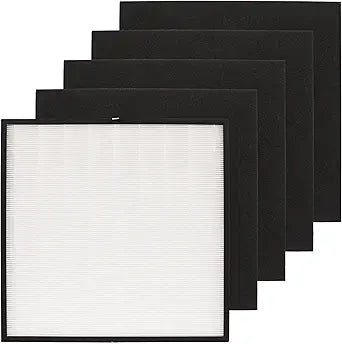 Climestar True HEPA Filter Compatible with Whirlpool Whispure 1183050K (Extra Large) for Air Purifier Model WPPRO2000, 18.1x18.1 inch and 4-Pack Prefilters compatible with 8171510k (Extra Large)