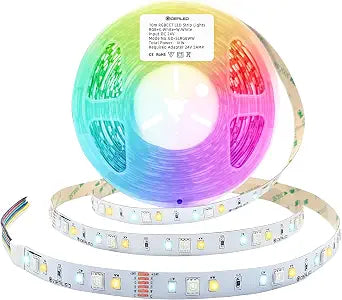 GIDEALED 24V RGBWW LED Strip Lights 32.8ft,RGB+Cool White Warm White 2700K~6000K,6 Wires RGB CCT LED Light Strip for Bedroom Decoration Ambiance Lighting,Only RGBCCT LED Strip Light 10m