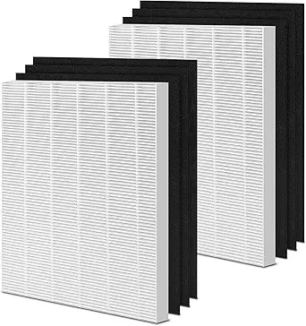 D360 Replacement Filter D3 Compatible with Winix D360 Air Filters, 2PCS Filters & 6PCS Activated Carbon Filters, Part Number 1712-0101-02