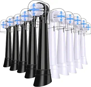 Replacement Heads Compatible with Oral B iO for Gentle Dental Care, Toothbrush Compatible with Oral B iO 2/3/4/5/6/7/8/9/10 Series Electric Toothbrush, Medium Bristles (10 Black White)