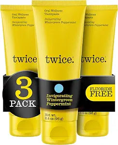 Twice Anti-Cavity Fluoride Toothpaste, Wintergreen Peppermint, 3x3.4 oz