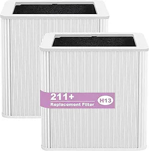 211+ Filter Replacement Compatible with Blue Pure 211+ Air Purifier Series, 2 Stage Filtration System of H13 True HEPA Filters & Activated Carbon Filter, 2 Pack