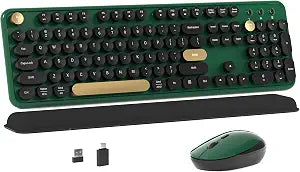 Colorful MPTOG Wireless Computer Keyboard and Mouse Combo (Dark Green)