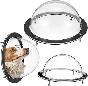 2 PCS Dog Fence Window, 12.4 x 4.9 Inch Clear Pet View Dome, Durable Pet Peek Windows, Doggie Fence Safe Domes, Pets Supply for Dog Cat Horse Outside Playground Garden