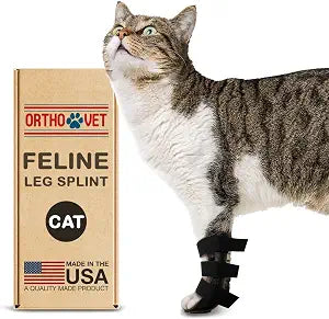 Standard Cat Leg Brace for Injuries or Arthritis, Lightweight & Durable Cat Front Leg Support, Post-Surgery Protection for Pets & Knuckling Prevention