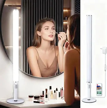 LED Vanity Lights for Mirror, Ultra bright/RA90/6000K/Dimming/Timer Makeup Lights, Height Adjustable 12V/18W Fill Light for Mirror, for Make up, Photography, Video Recording Conference Lighting