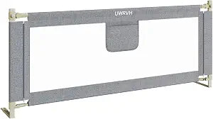 Bed Rails for ToddlersToddler Bed RailsBed Rail for Baby - Adjustable Height Bed Guard with Child Safety Lock, Universal Fit for King/Full/Twin Beds (Grey, 1 Side 74.8Inch)