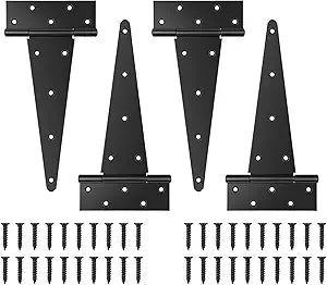 4 Pack 12 Inch T Hinge, Heavy Duty Hinges for Wood, Shed Door Hardware, Fence Hinges for Outdoor Gates, Barn Door, Gate Hinges Used for Heavy Duty Wood Fence, Ideal Outdoor Useage
