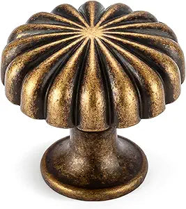 Goldenwarm 20 Pack Vintage Brass Kitchen Cabinet Knobs for Dresser Drawers Knobs, Zinc Handles Simple Drawer Cabinet Hardware for Cupboard Hardware