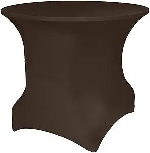 ULTIMATE TEXTILE -2 Pack- Round Fitted Stretch Spandex Table Cover - Fits 30 to 36-Inch Round Tables, Chocolate Brown