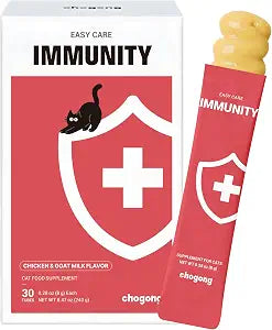 Cat Immune Multivitamin Supplement  9 in 1 Lickable for Immune Support, with Probiotics, Omega-3, Vitamins & Beta-Glucan  Daily Immunity Support for Cats, Chicken Flavor with Goat Milk, 30 Tubes