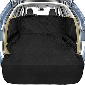 Veckle SUV Cargo Liner for Dogs with Side Flaps, Large (54" x 93") Water Resistant Trunk Cover, Non-Slip Pet Area Protector with Bumper Flap, Universal Fit for SUVs Sedans Vans, Black