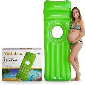 Inflatable Pregnancy Pool Float with Belly Hole  Full-Body Maternity Airbed for Ultimate Comfort  Green Pregnancy Float for Relaxing Summer  Perfect Support for Baby Bump While Lounging or Swimming