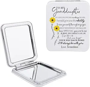 Gtizry Sunflower Makeup Mirror - 2.48 X 2.9 X 0.39 - Inspirational Gift for Granddaughter from Grandma, Granddaughter Gift Idea for Christmas, Birthday