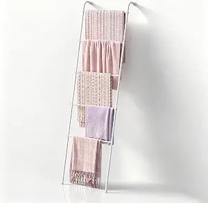 Metal Blanket Ladder Wall-Leaning Decorative Towel Ladder for Bathroom